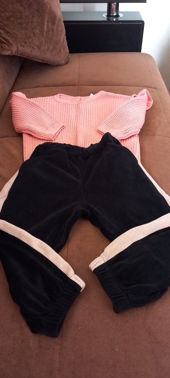 Pembe Triko Uzun Kollu Bebek Kız Takımı - Görsel 3