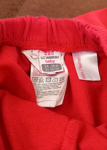 Kız Çocuk Kırmızı ve Gri Eşofman Altları - Görsel 5