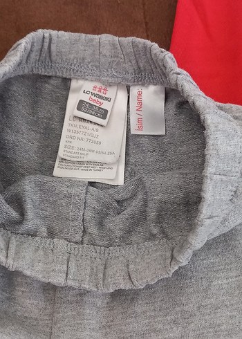 Kız Çocuk Kırmızı ve Gri Eşofman Altları - Görsel 3