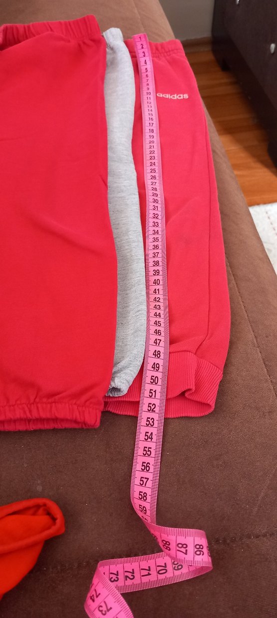 Kız Çocuk Kırmızı ve Gri Eşofman Altları - Görsel 2