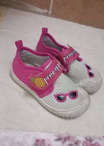 Kız Çocuk Pembe Baskılı Cırt Cırtlı Spor Ayakkabı - Görsel 4