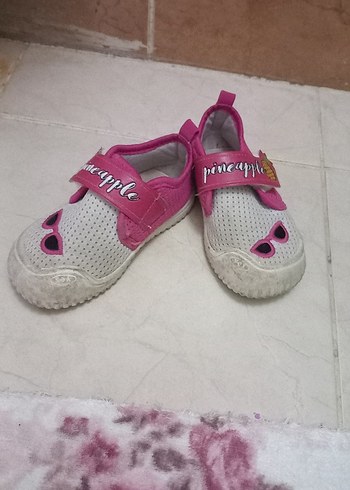 Kız Çocuk Pembe Baskılı Cırt Cırtlı Spor Ayakkabı - Görsel 2