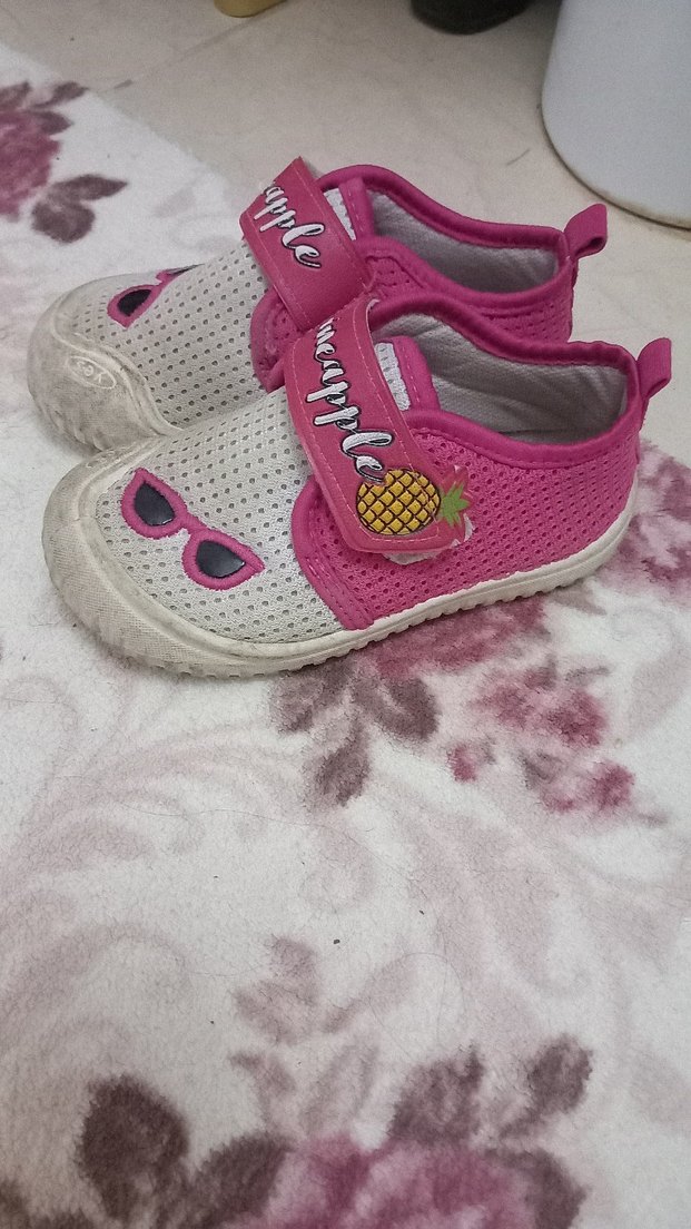 Kız Çocuk Pembe Baskılı Cırt Cırtlı Spor Ayakkabı - Görsel 5