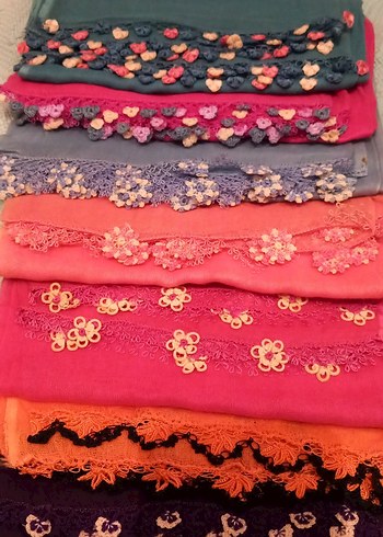 Renkli Dantel Detaylı Bohem Kadın Şal - Görsel 3