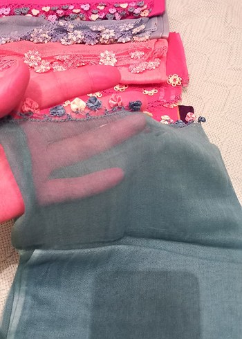 Renkli Dantel Detaylı Bohem Kadın Şal - Görsel 7