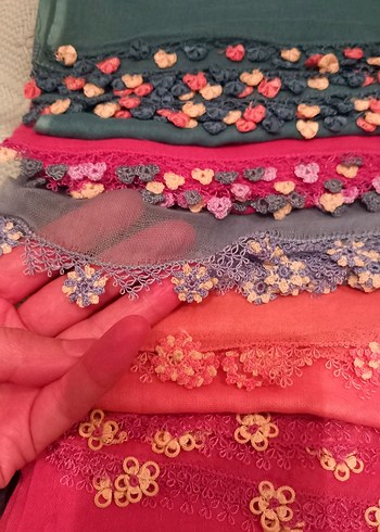 Renkli Dantel Detaylı Bohem Kadın Şal - Görsel 5