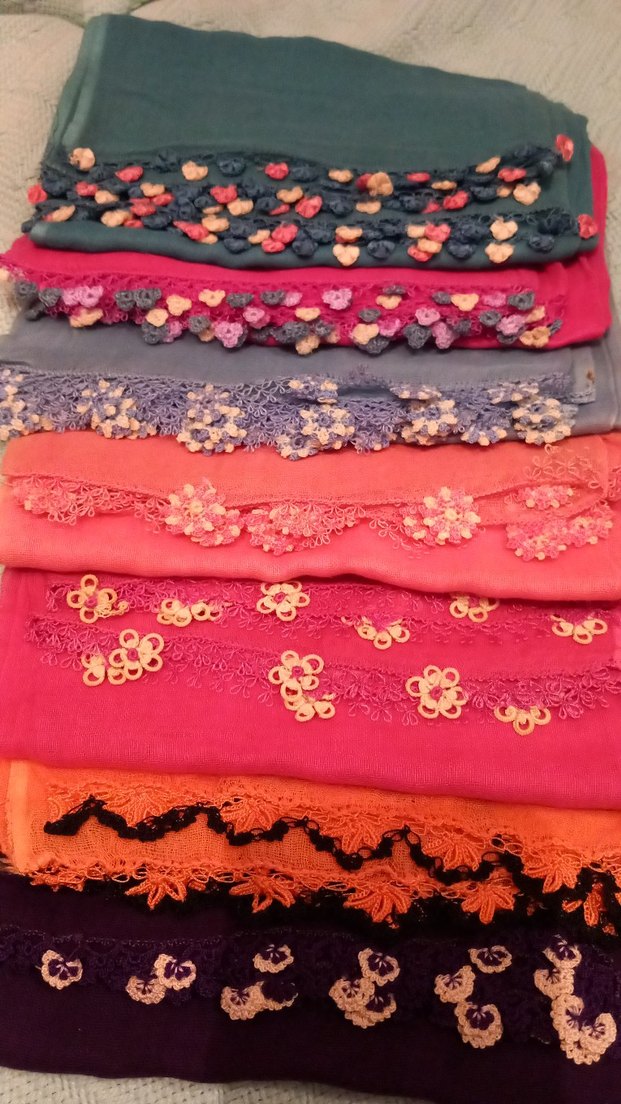 Renkli Dantel Detaylı Bohem Kadın Şal - Görsel 3