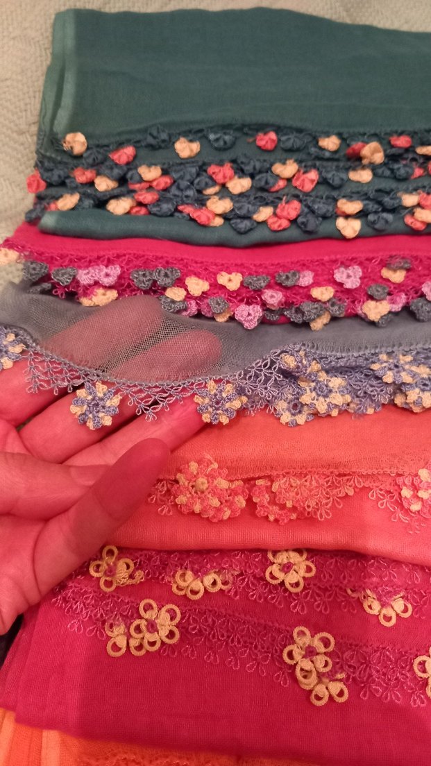 Renkli Dantel Detaylı Bohem Kadın Şal - Görsel 5