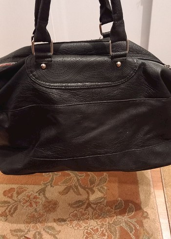 Siyah Deri Tokalı Kadın Çanta - Görsel 4