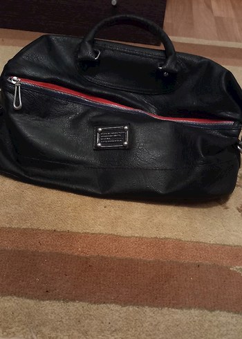 Siyah Deri Tokalı Kadın Çanta - Görsel 3