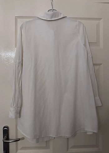 Beyaz Midi Gömlek - Görsel 3