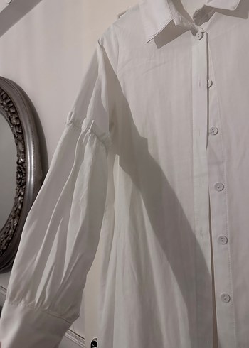 Beyaz Midi Gömlek - Görsel 2