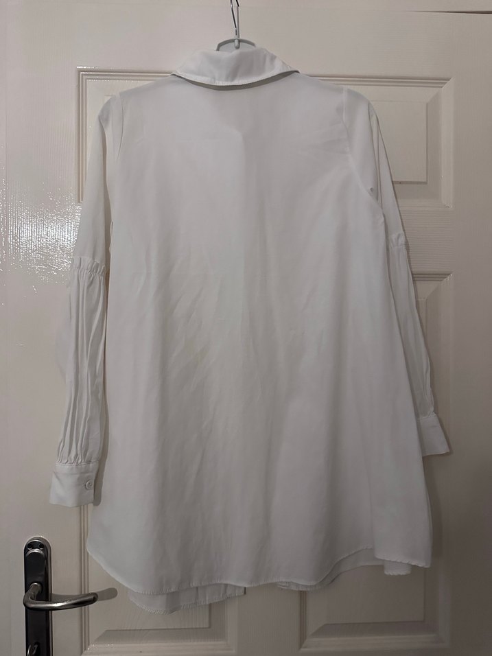 Beyaz Midi Gömlek - Görsel 3