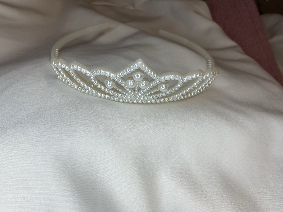 İnci Detaylı Beyaz Taç Saç Aksesuarı - Görsel 2