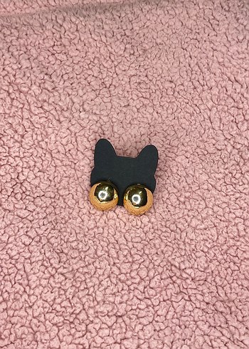 Altın Renk Mini Düğme Küpeler - Görsel 2