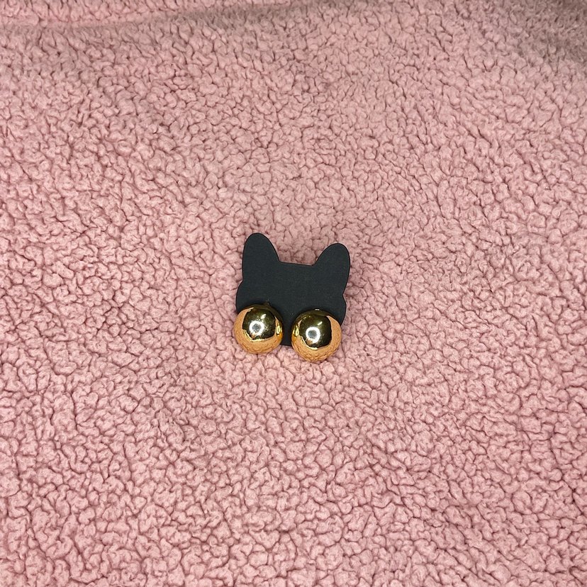 Altın Renk Mini Düğme Küpeler - Görsel 2