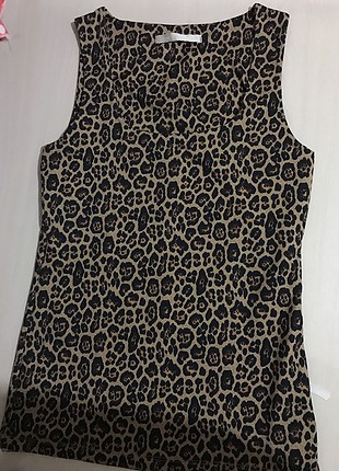 Leopar desenli bluz 