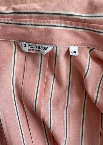 Düğmeli Pembe Çizgili Kadın Gömlek - Görsel 4