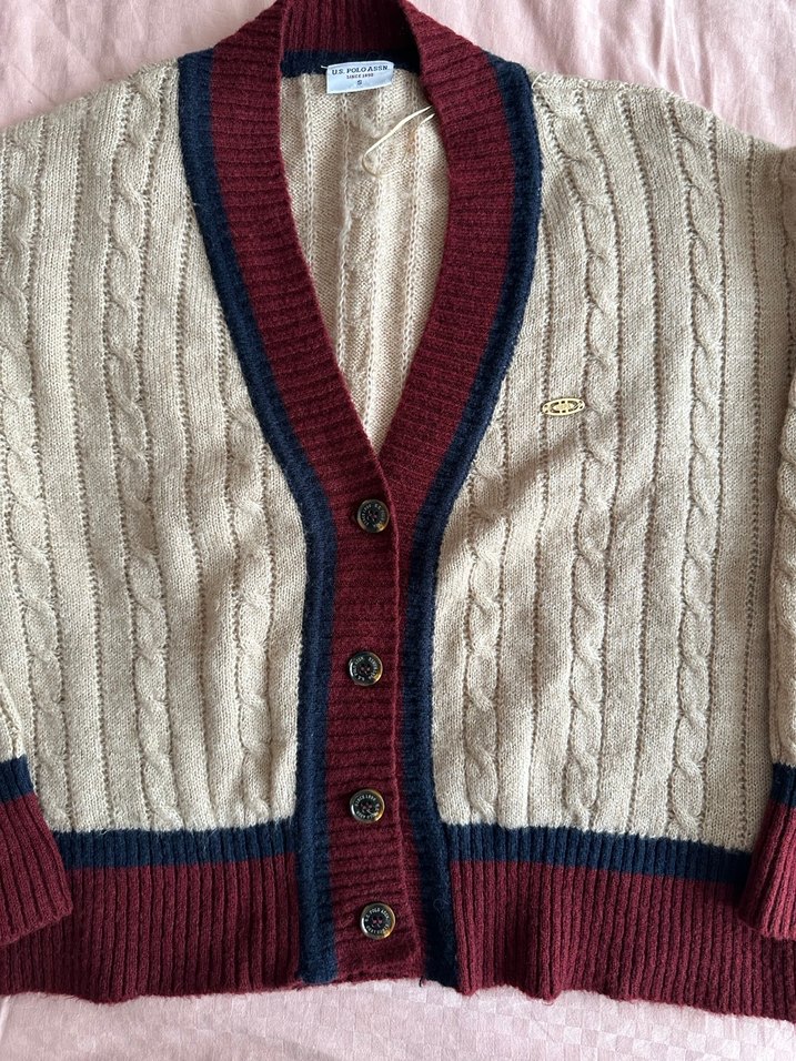 Us polo Bordo Detaylı Triko Kadın Hırka - Görsel 3