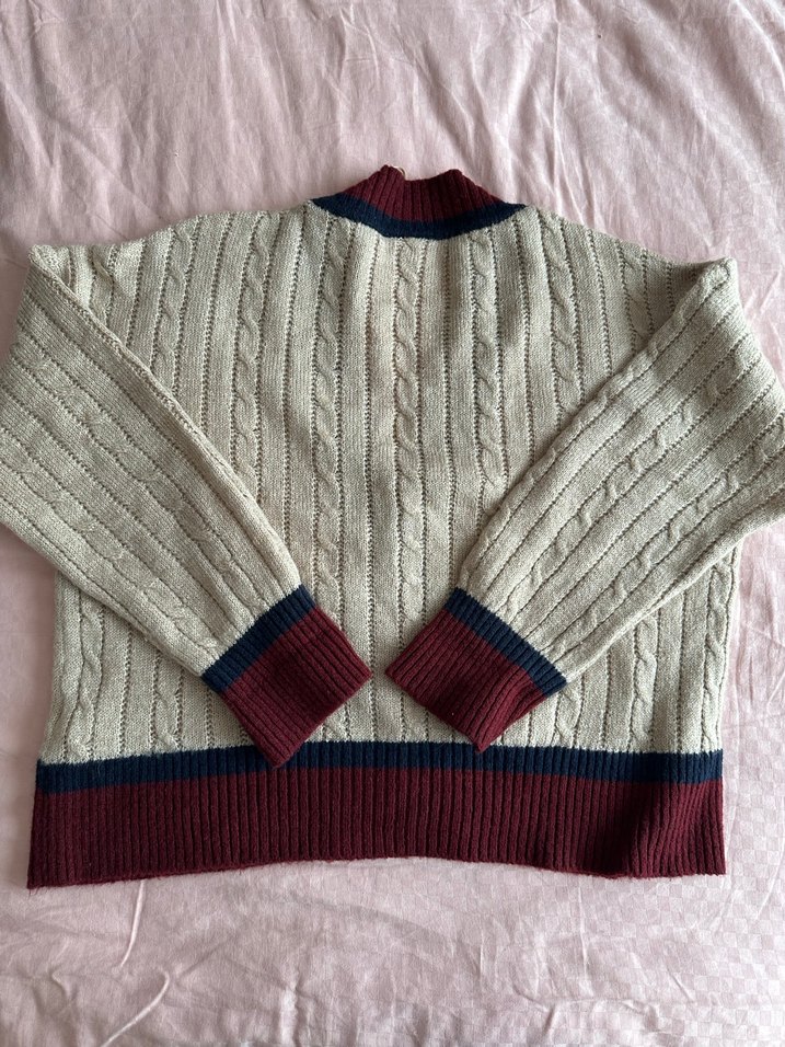 Us polo Bordo Detaylı Triko Kadın Hırka - Görsel 4