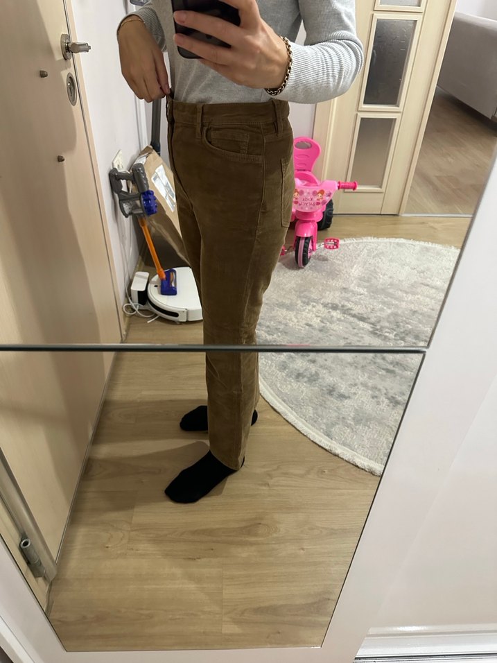 Mango fitilli kadife pantolon - Görsel 5