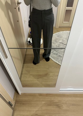 Gri palazzo pantolon - Görsel 5