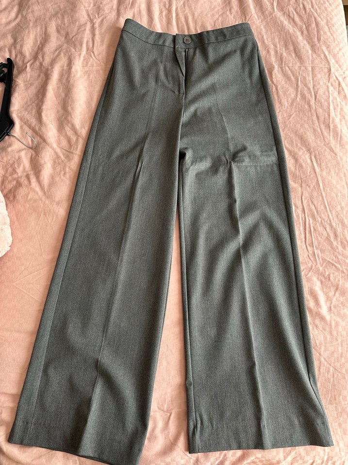 Gri palazzo pantolon - Görsel 2