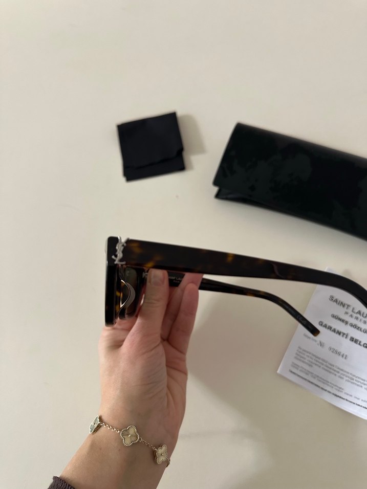 Saint Laurent Siyah Kadın Güneş Gözlüğü - Görsel 5