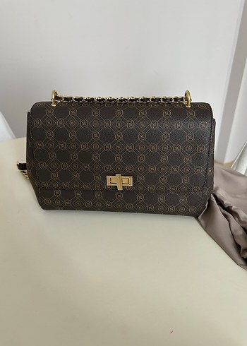 Zincir Detaylı Modern Klasik Kahverengi Kadın Çanta - Görsel 2