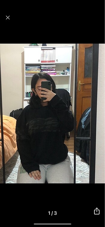 oversize siyah sweatshirt