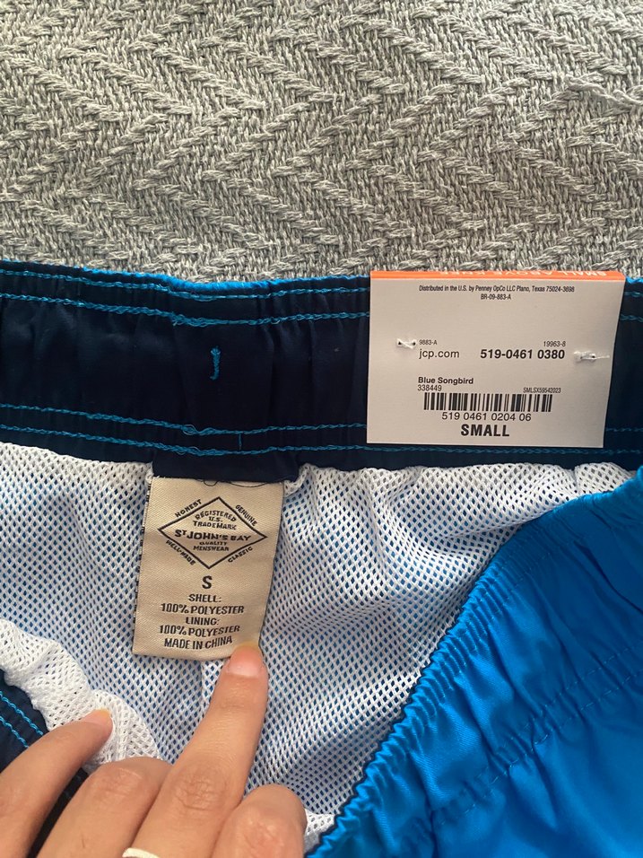 Erkek Şort Mayo Mavi İpli - Görsel 3