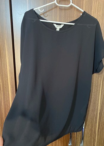 Siyah Kısa Kollu Salaş Transparan Bluz - Görsel 3