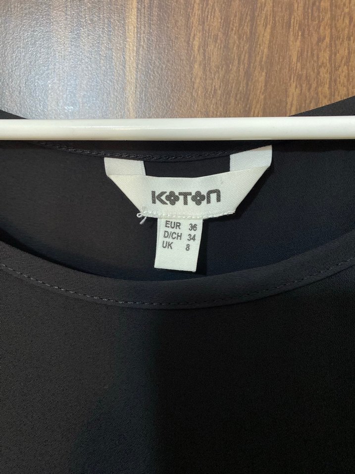 Siyah Kısa Kollu Salaş Transparan Bluz - Görsel 2