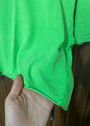 Pull&Bear Yeşil Kısa Kollu Kadın Tişört - Görsel 3