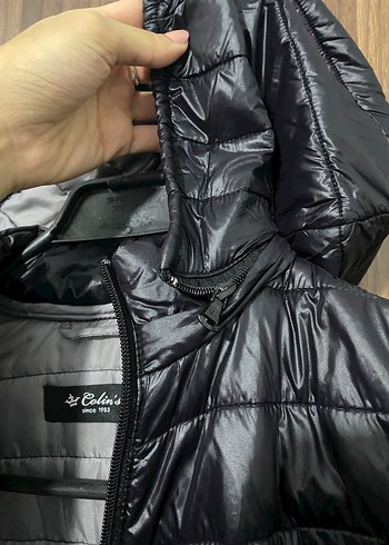 Colins Kadın Erkek Kaz Tüyü Siyah Mont - Görsel 3