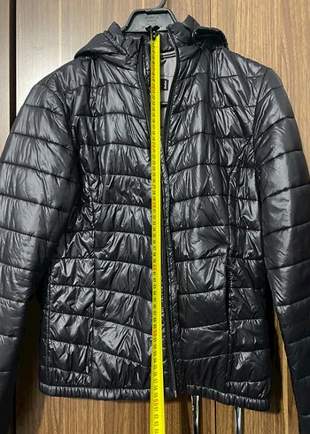 Colins Kadın Erkek Kaz Tüyü Siyah Mont - Görsel 7