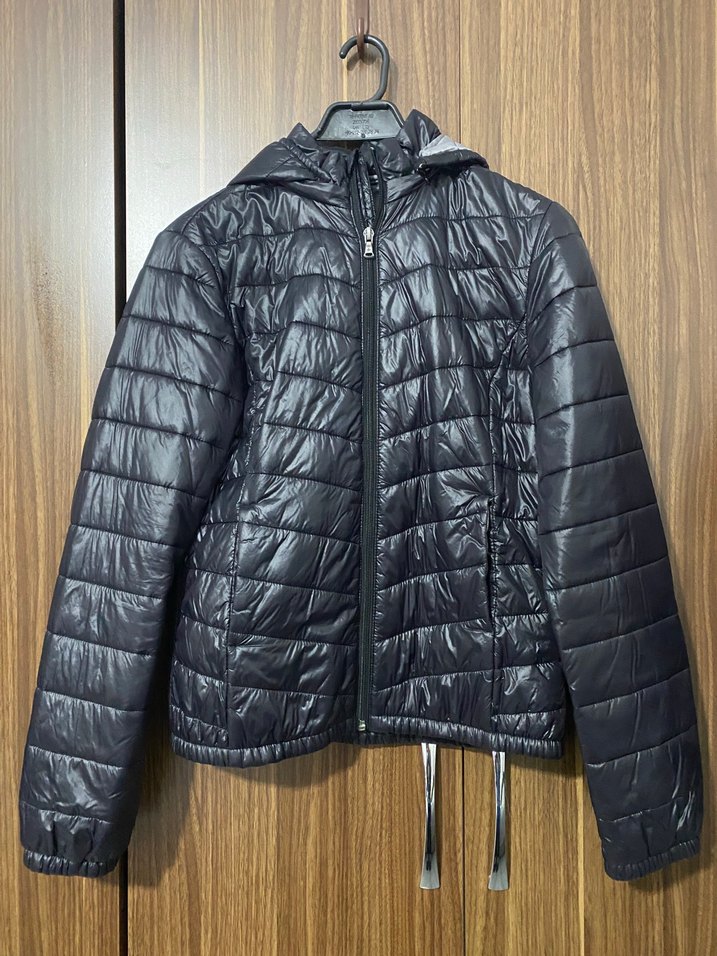 Colins Kadın Erkek Kaz Tüyü Siyah Mont - Görsel 2