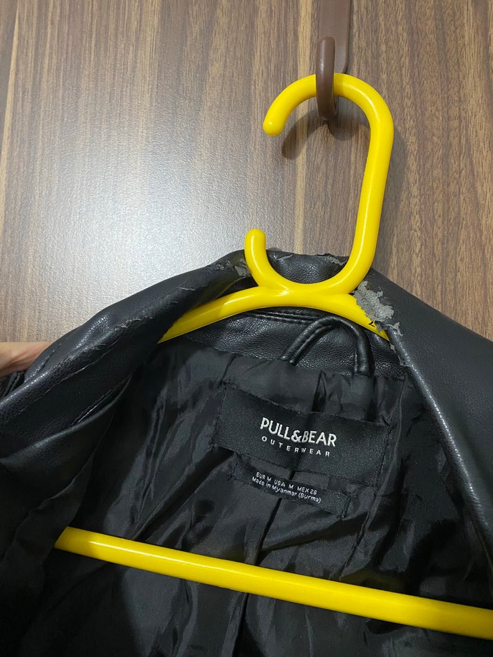 Pull&Bear Kadın Siyah Deri Ceket - Görsel 3