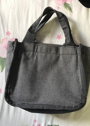 Gri Baskılı Kadın Pamuk Çanta - Görsel 3