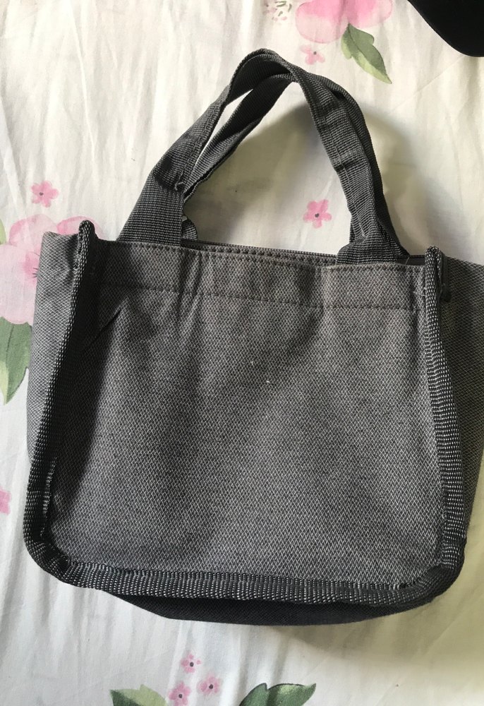 Gri Baskılı Kadın Pamuk Çanta - Görsel 3