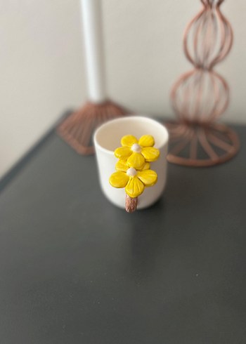 Sarı Boncuklu Çiçekli Bohem Kupa