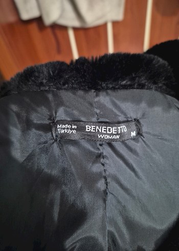 Siyah Kürk Detaylı Kadın Midi Mont - Görsel 5