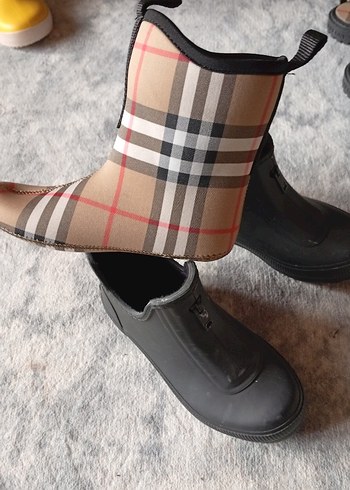Kahverengi Ekose Desenli Kadın Yağmur Botu - Görsel 2