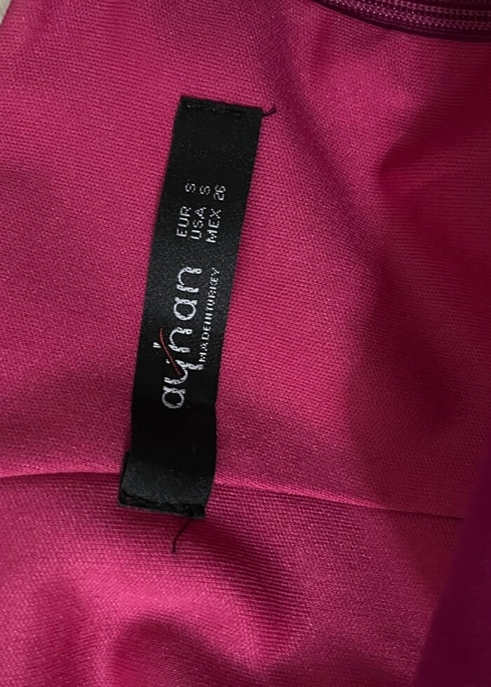 Fuşya askılı elbise abiye - Görsel 3