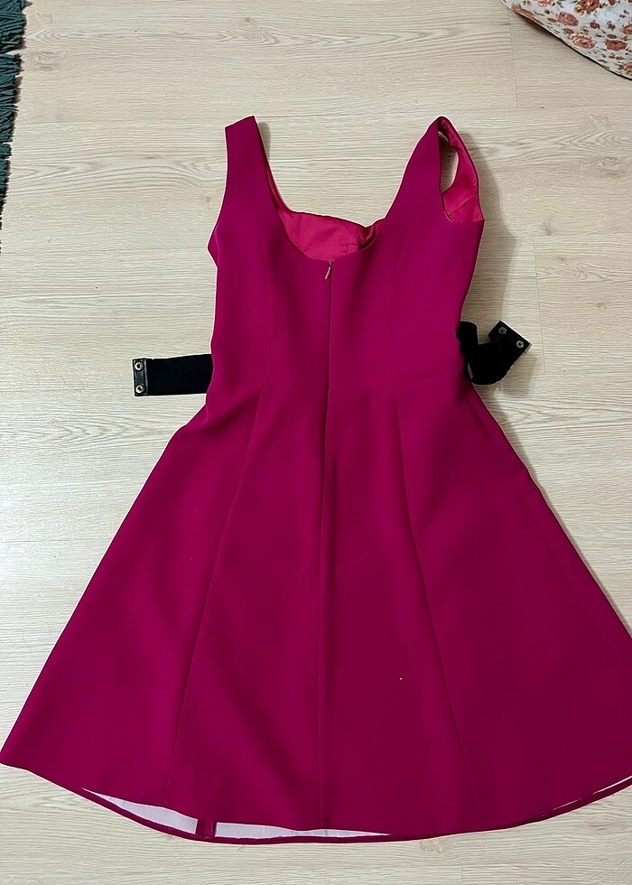 Fuşya askılı elbise abiye - Görsel 2