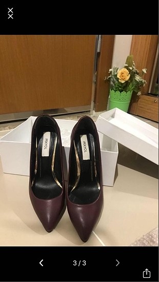 Etiketli bordo stiletto ipekyol