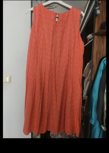 LC Waikiki Turuncu Piliseli Midi Bohem Elbise