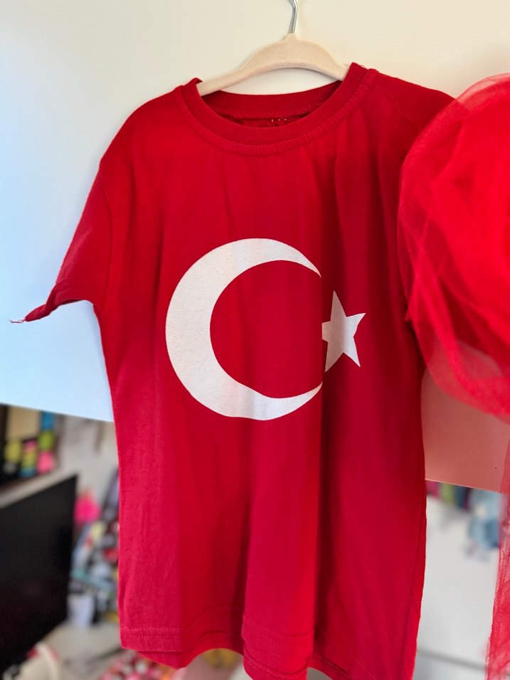 Kız Çocuk Kırmızı Baskılı Atlet - Görsel 5