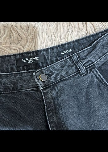 Gri Loose Fit Midi Kadın Jean Pantolon - Görsel 3