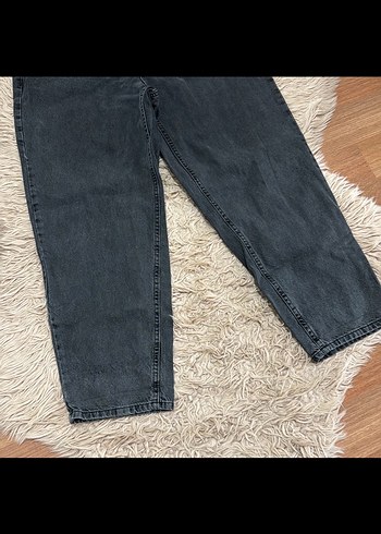 Gri Loose Fit Midi Kadın Jean Pantolon - Görsel 5